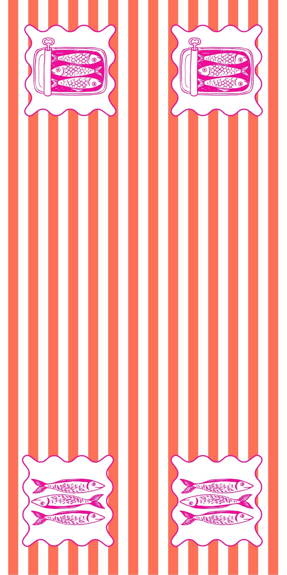 Sardine Blue & Red Skinny Napkins (Pack of 25)