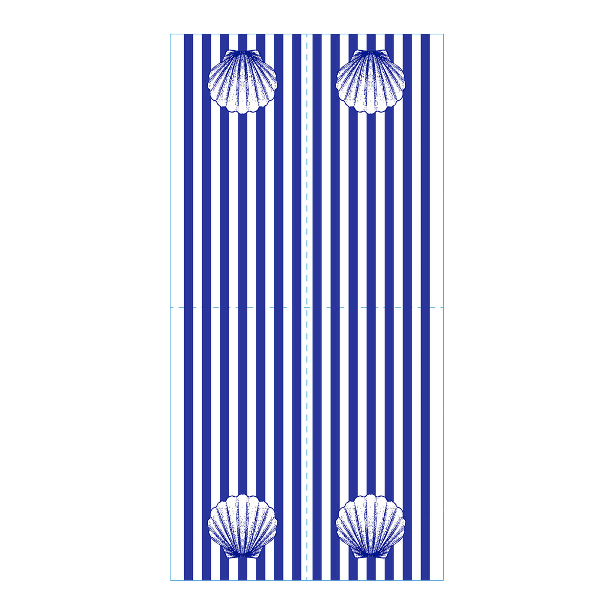 Shell Blue Skinny Napkins (Pack of 25)