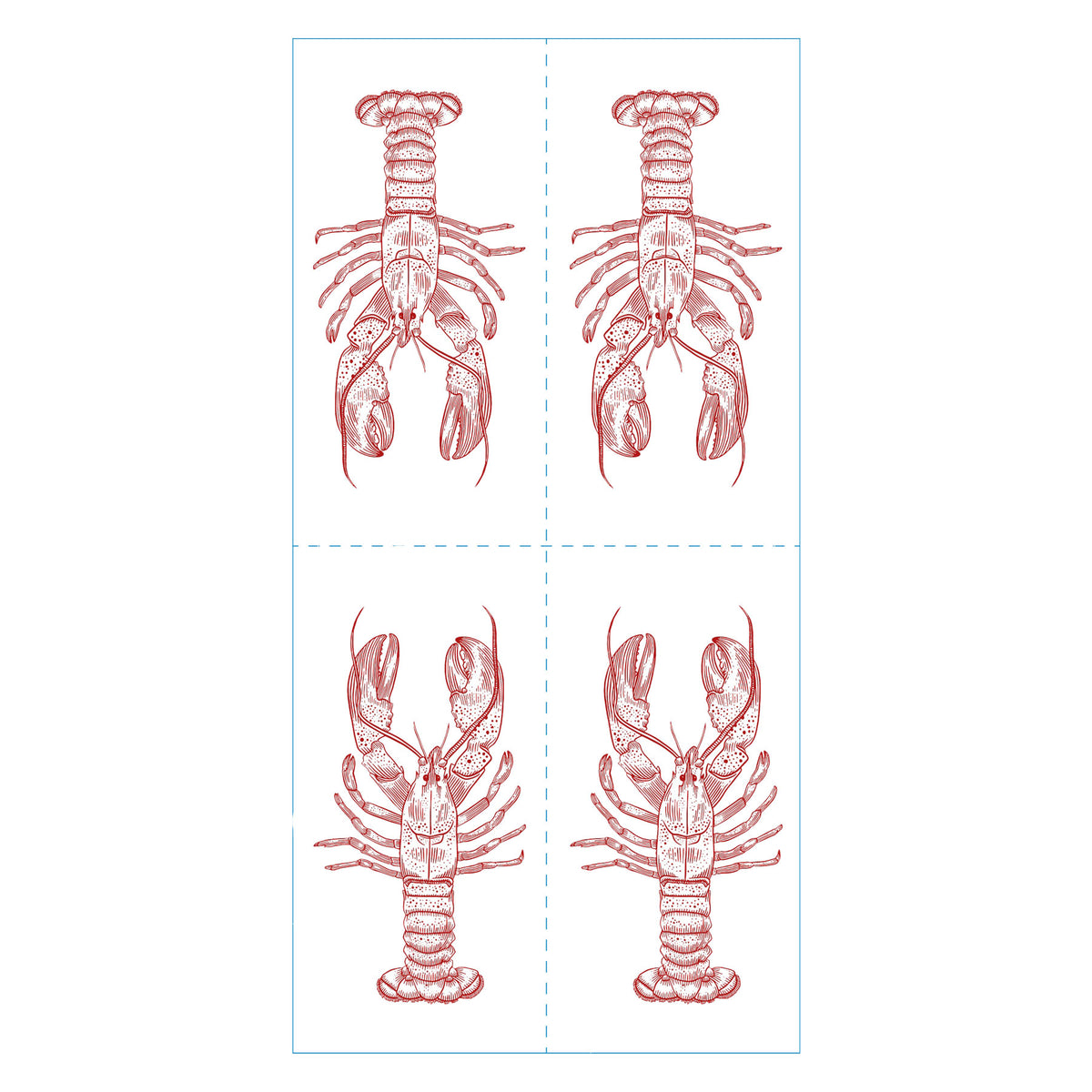 Lobster Blue Skinny Napkins (Pack of 25)