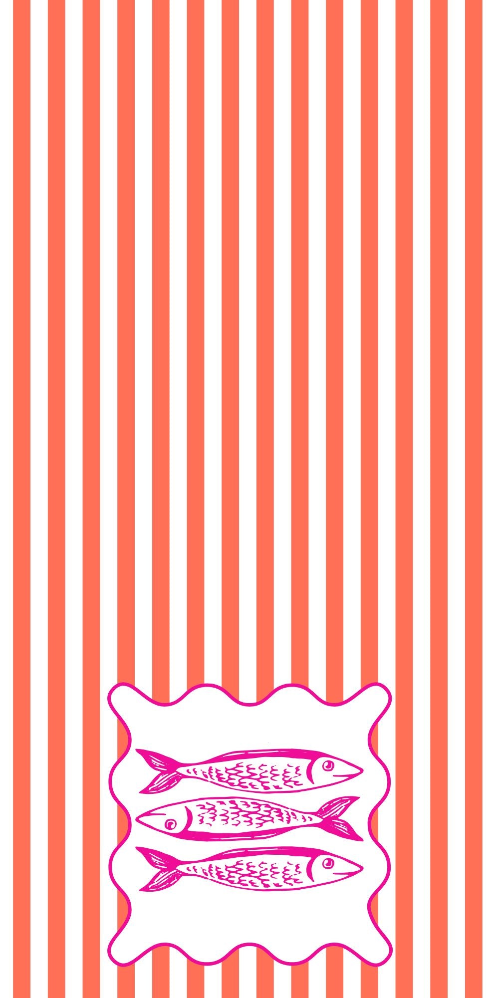 Sardine Pink &amp; Orange Skinny  Napkins (Pack of 25)
