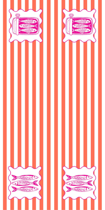 Sardine Blue &amp; Red Skinny  Napkins (Pack of 25)