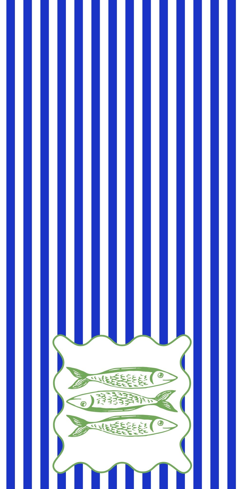 Sardine Green &amp; Blue Skinny  Napkins (Pack of 25)
