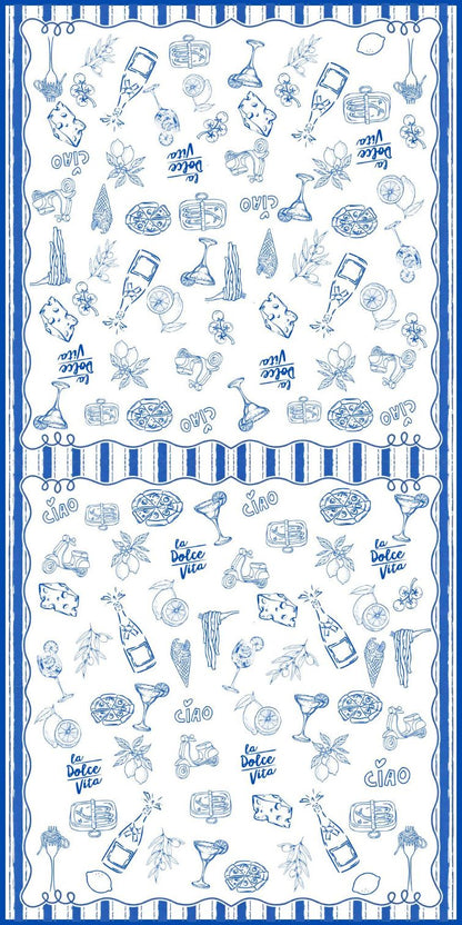 Italy Blue Skinny Napkins (Pack of 25)