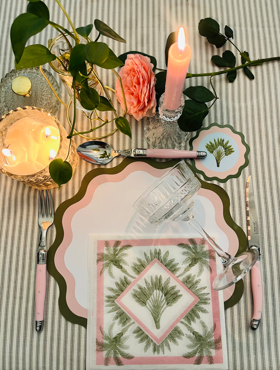 Pink Palm Placemat Pad (Pack of 25)