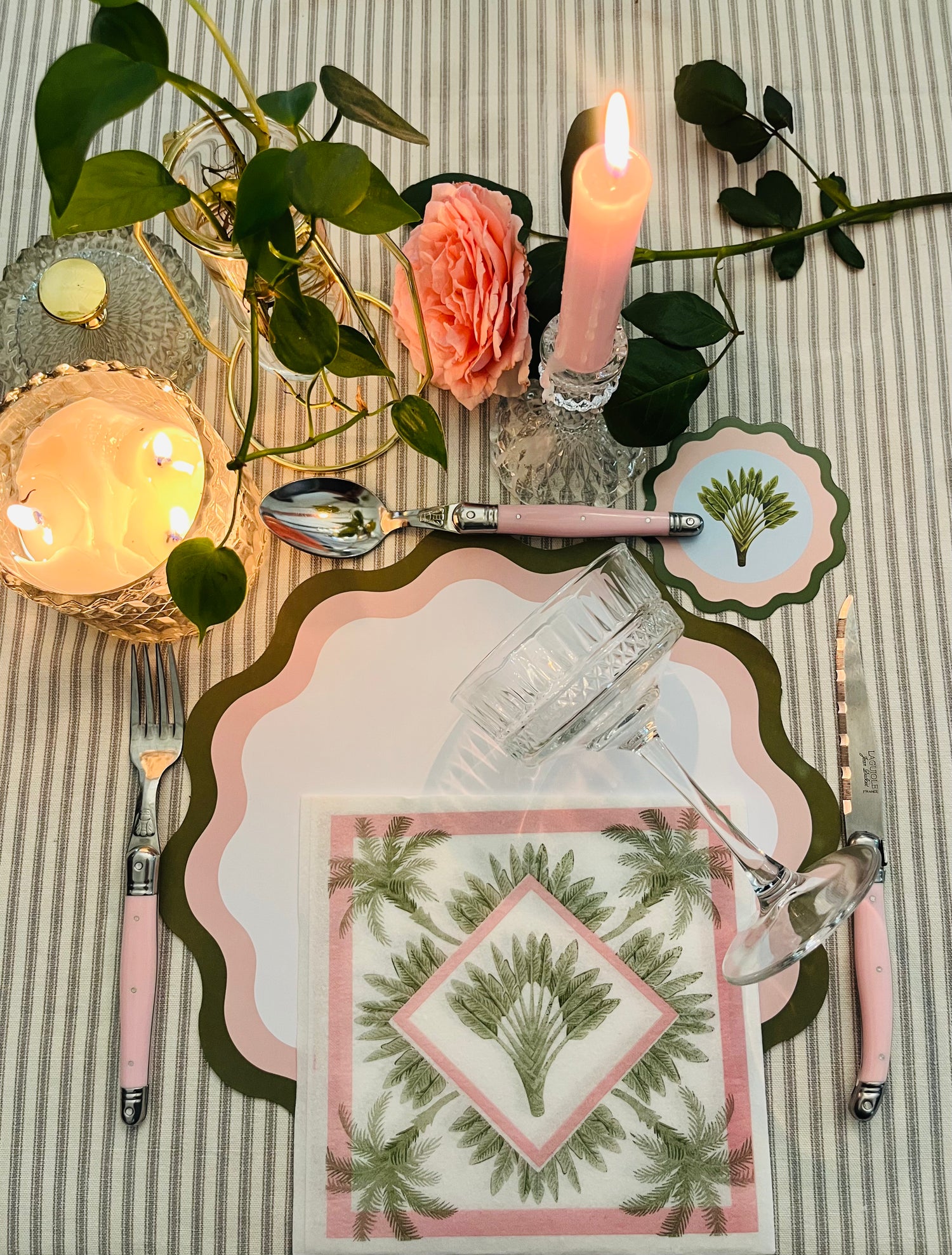Pink Palm Placemat Pad (Pack of 25)