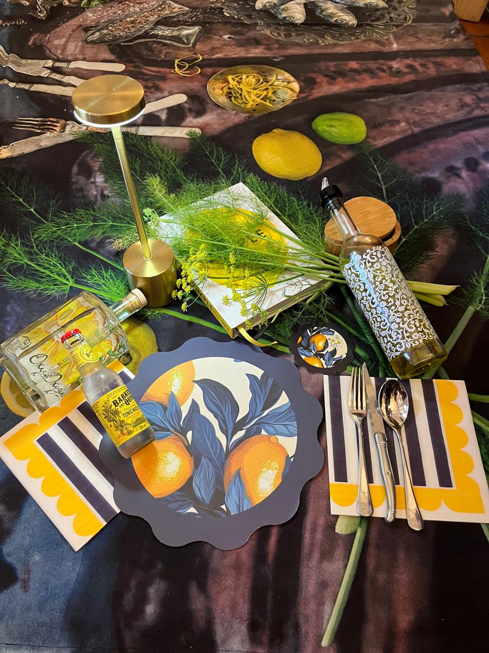 Lemon Blossom Luxury Drinks Coasters (Pack of 12)