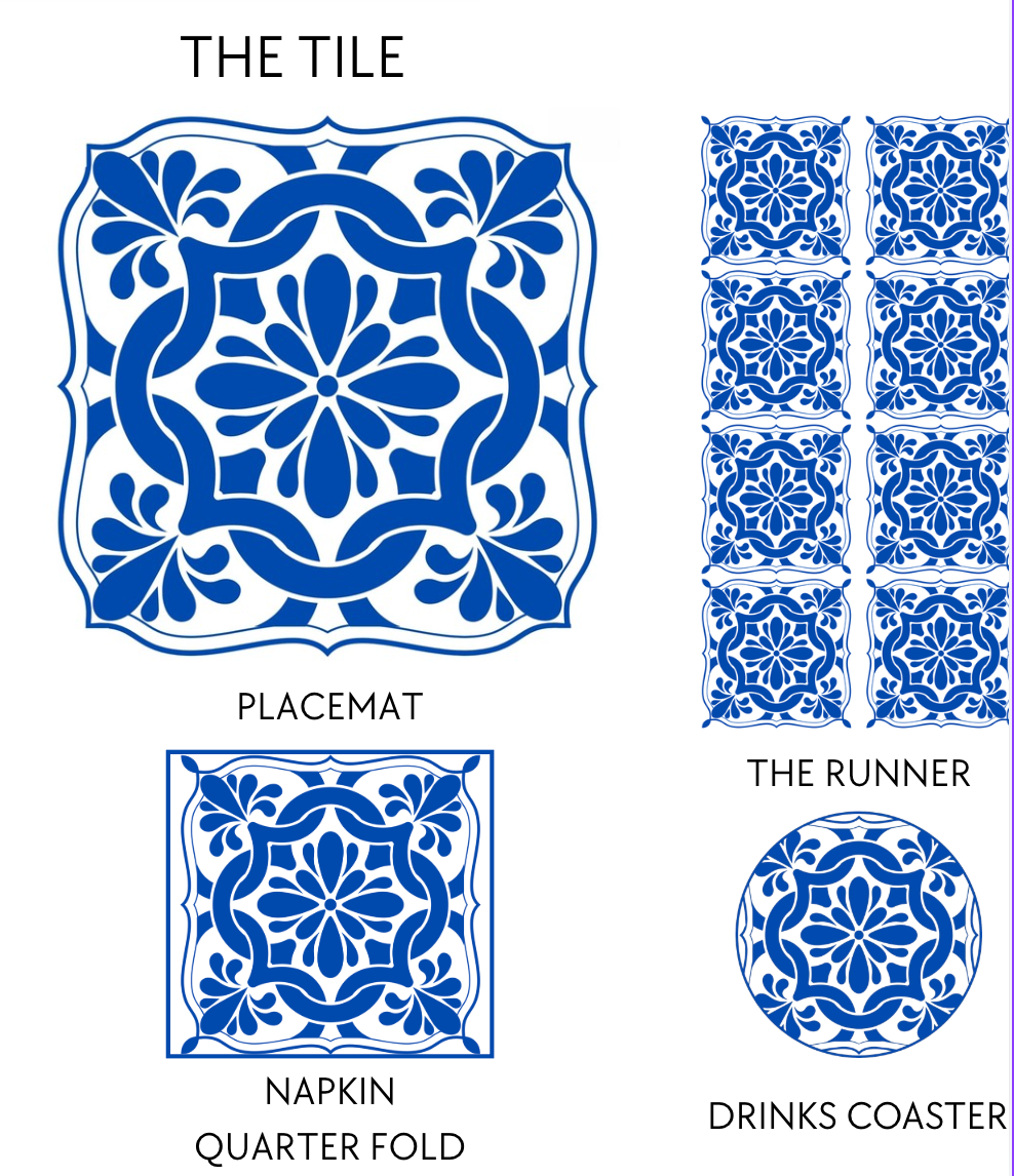 The Tile Placemat Pad (Pack of 25) - Blue