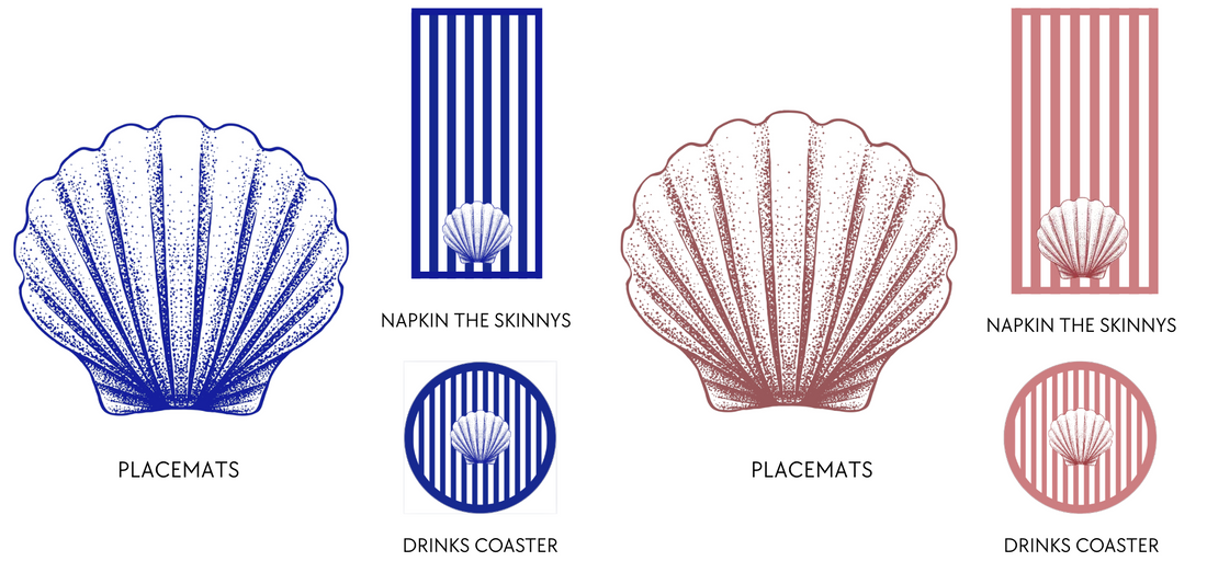 Shell Blue Luxury Drinks Coasters (Pack of 12)