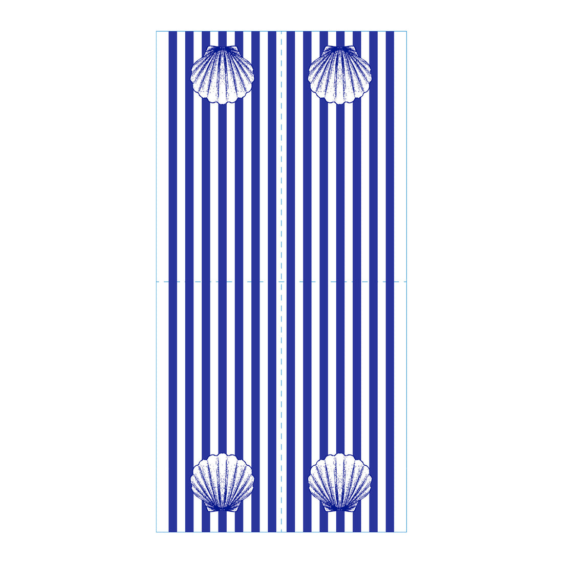 Shell Blue Skinny Napkins (Pack of 25)