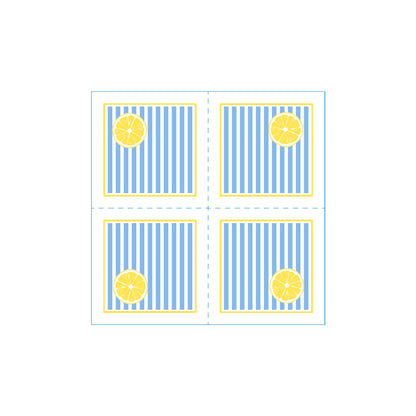 Citrus Stripe Lemon  Cocktail Napkins (Pack of 25)