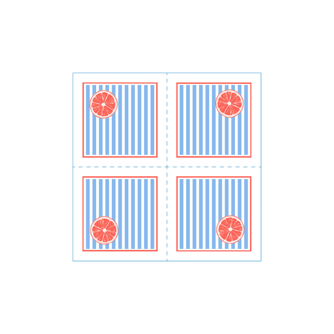 Citrus Stripe Orange Cocktail Napkins (Pack of 25)