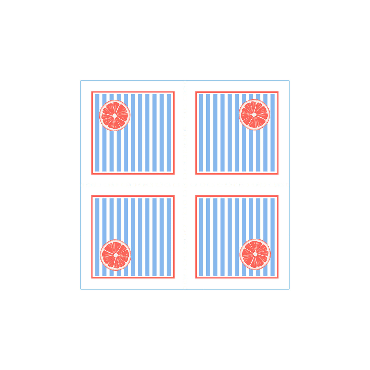 Citrus Stripe Orange Cocktail Napkins (Pack of 25)