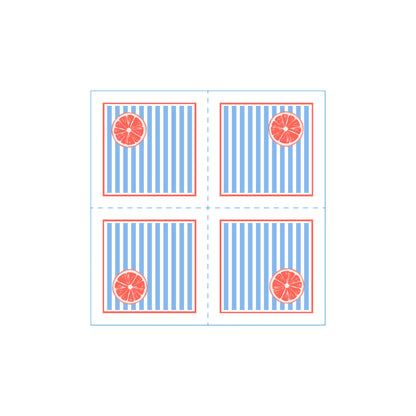 Citrus Stripe Orange Cocktail Napkins (Pack of 25)