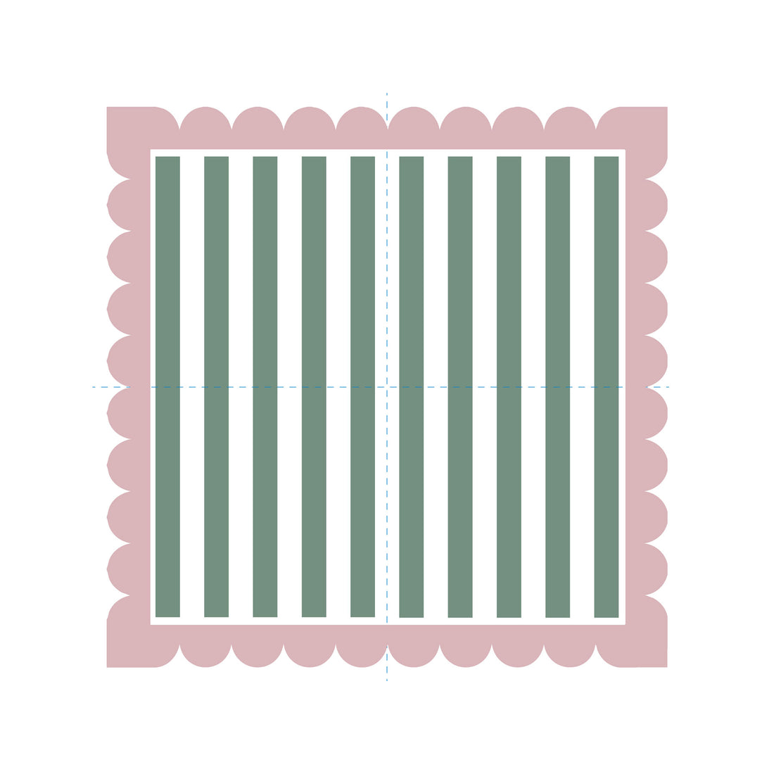 Scallop &amp; Stripe - Pink &amp; Sage Napkins (Pack of 25)