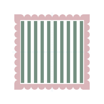 Scallop &amp; Stripe - Blue &amp; Yellow Napkins (Pack of 25)