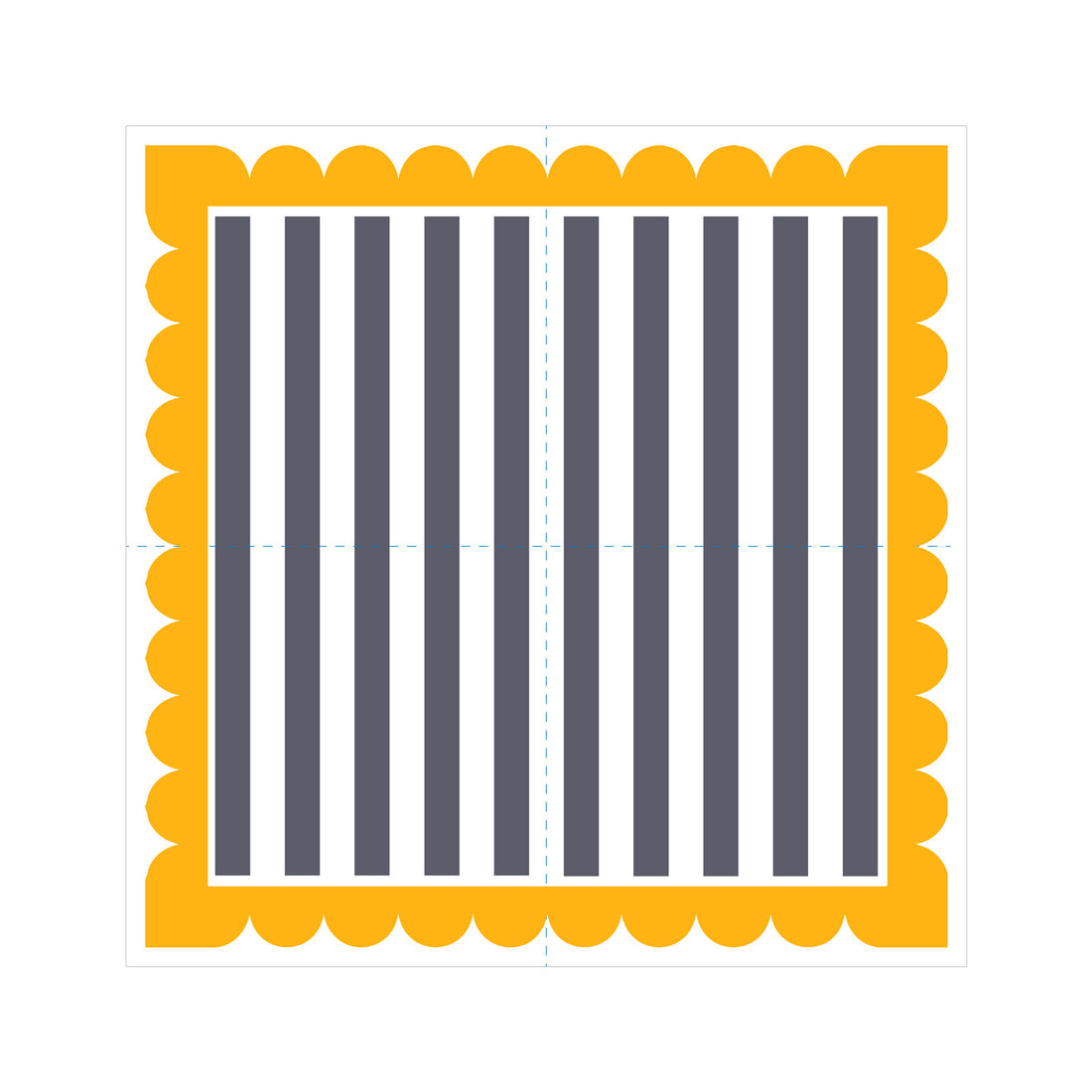 Scallop &amp; Stripe - Blue &amp; Yellow Napkins (Pack of 25)