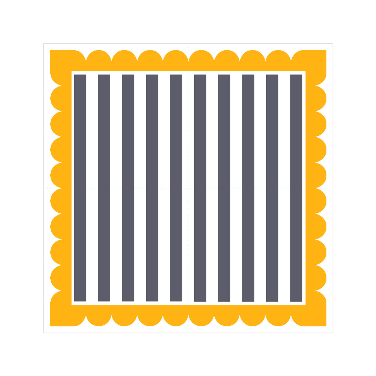 Scallop &amp; Stripe - Blue &amp; Yellow Napkins (Pack of 25)