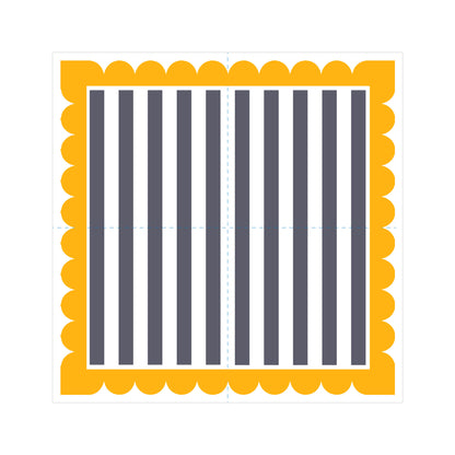 Scallop &amp; Stripe - Blue &amp; Yellow Napkins (Pack of 25)