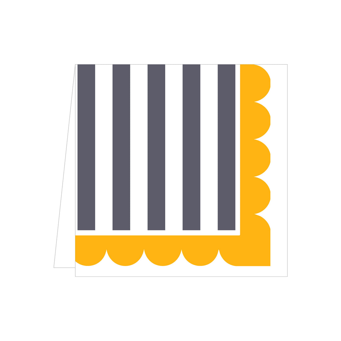 Scallop &amp; Stripe - Blue &amp; Yellow Napkins (Pack of 25)