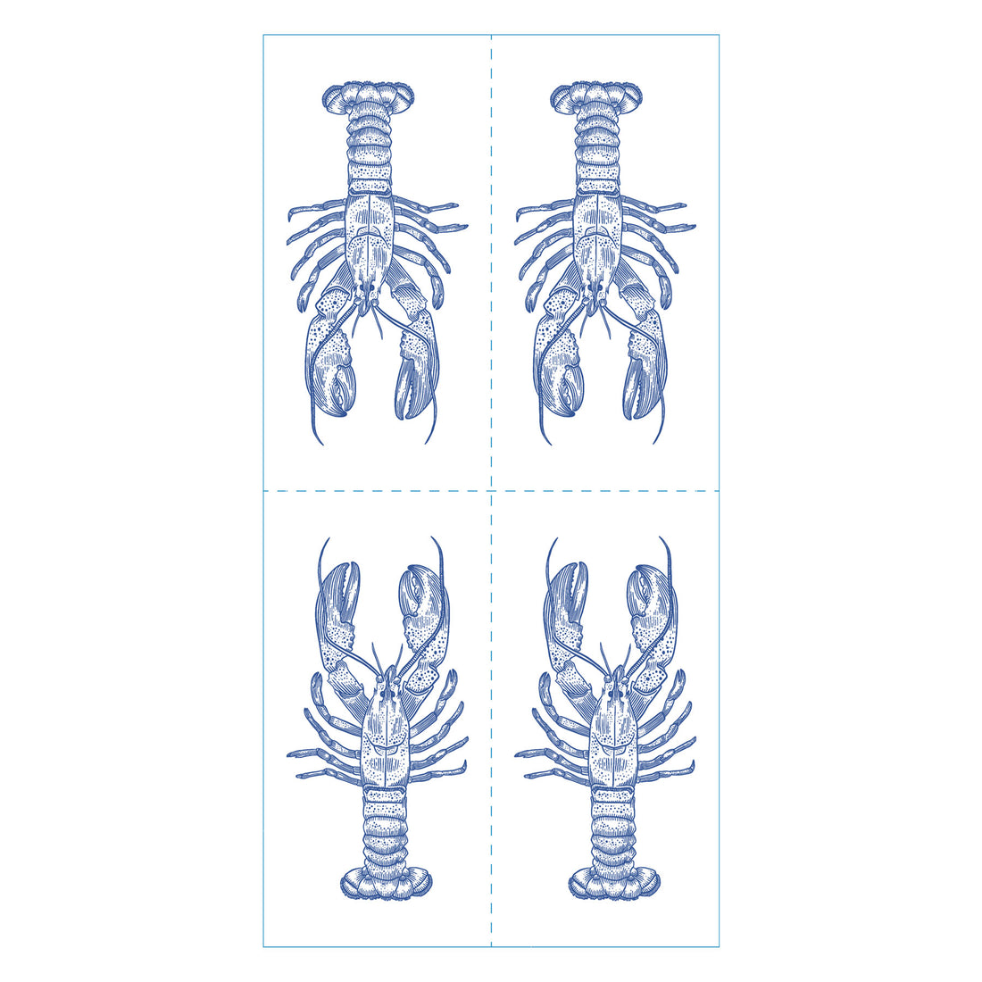 Lobster Blue Skinny  Napkins (Pack of 25)