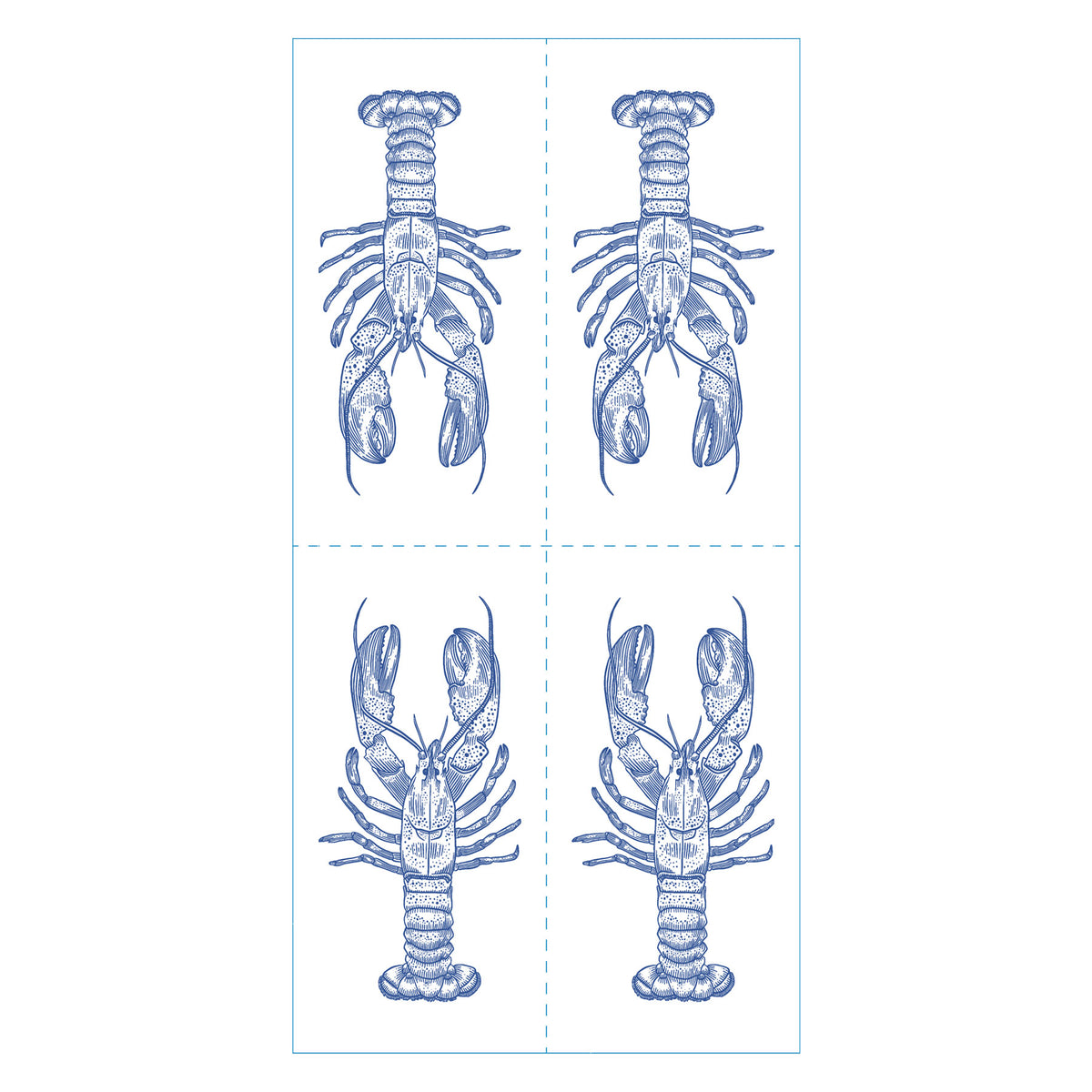 Lobster Blue Skinny  Napkins (Pack of 25)