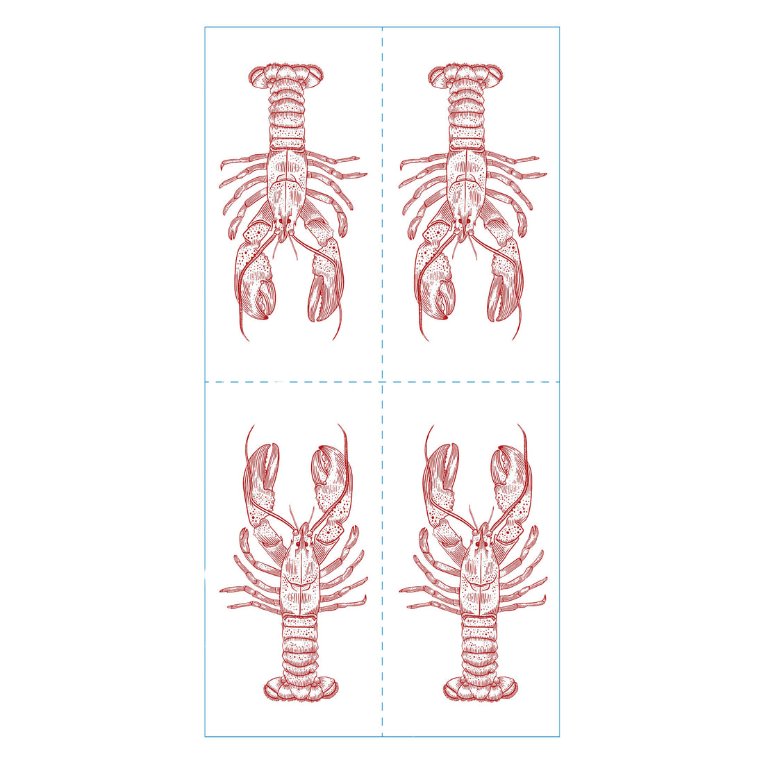 Lobster Red Skinny Napkins (Pack of 25)