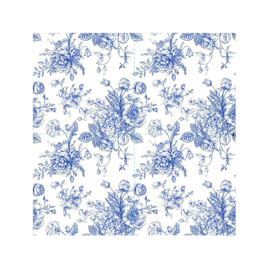 Vintage Floral Napkins (Pack of 25) - Blue