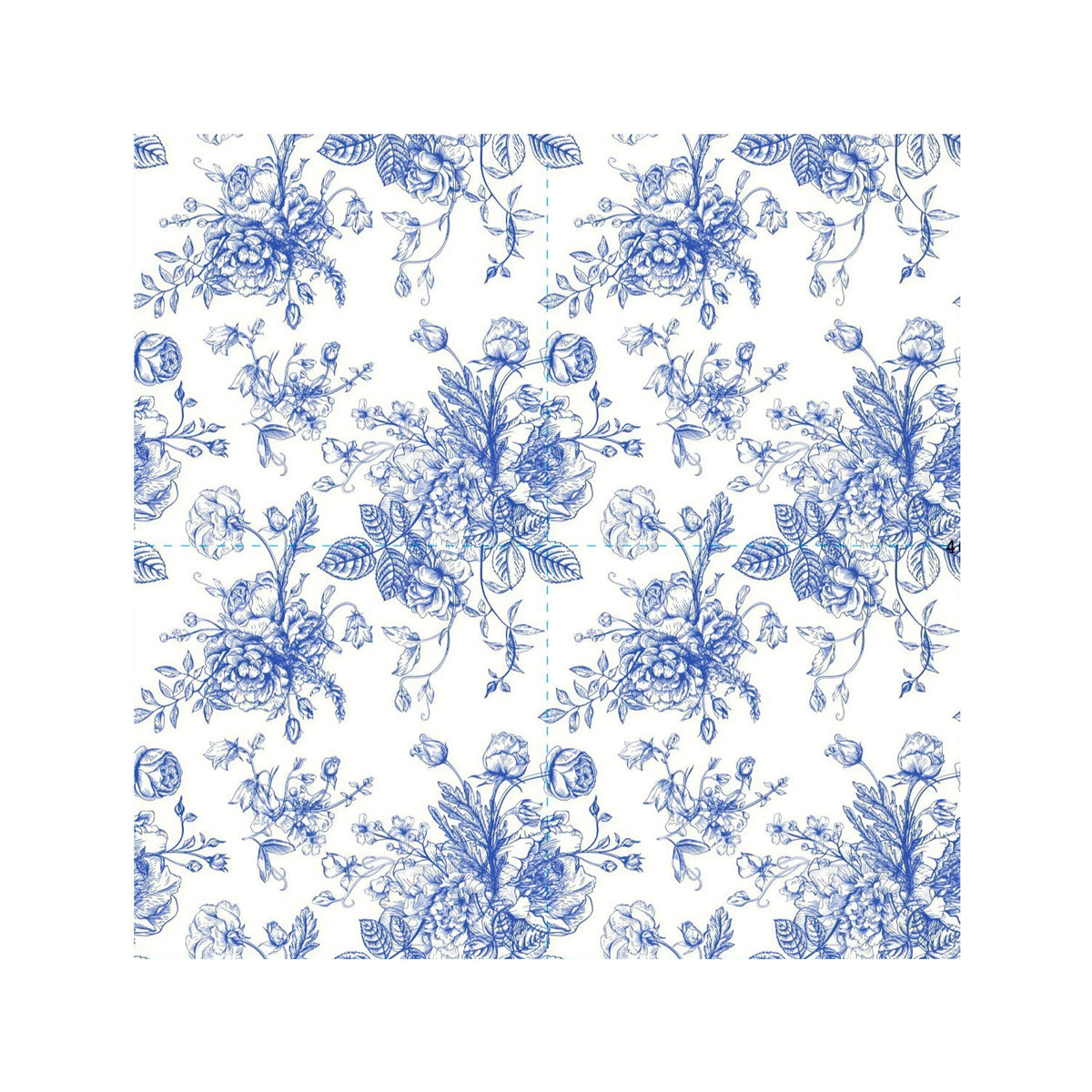 Vintage Floral Napkins (Pack of 25) - Blue