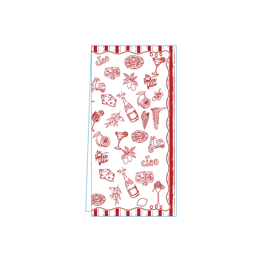 Italy Red Skinny Napkins (Pack of 25)