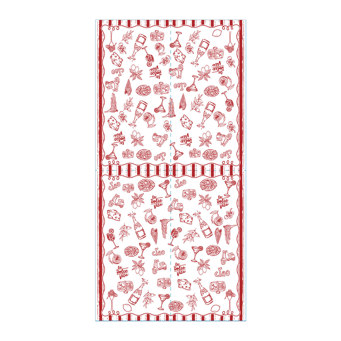 Italy Red Skinny Napkins (Pack of 25)