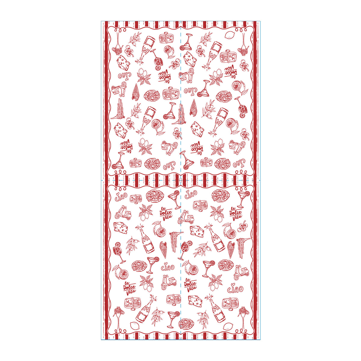 Italy Red Skinny Napkins (Pack of 25)